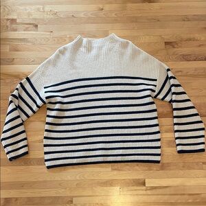Rails Claudia Cream & Navy Striped Knit Sweater Size Large